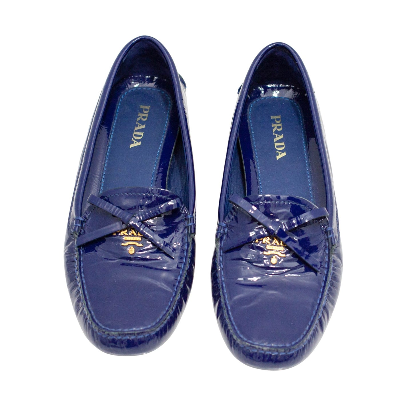 Pre-Owned Prada Patent Leather Loafers (40)