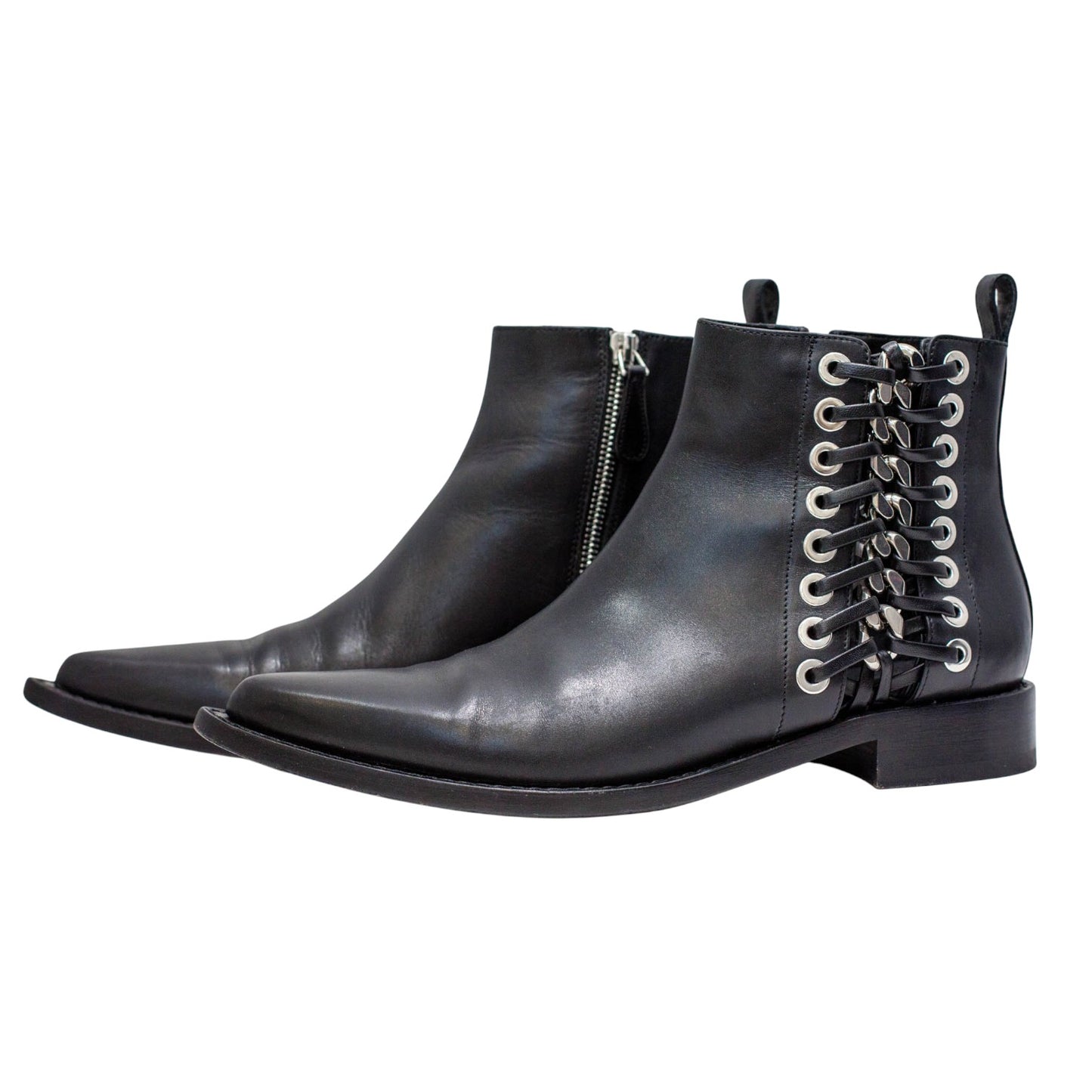 Pre-Owned Alexander McQueen Lace Detail Boots (39)