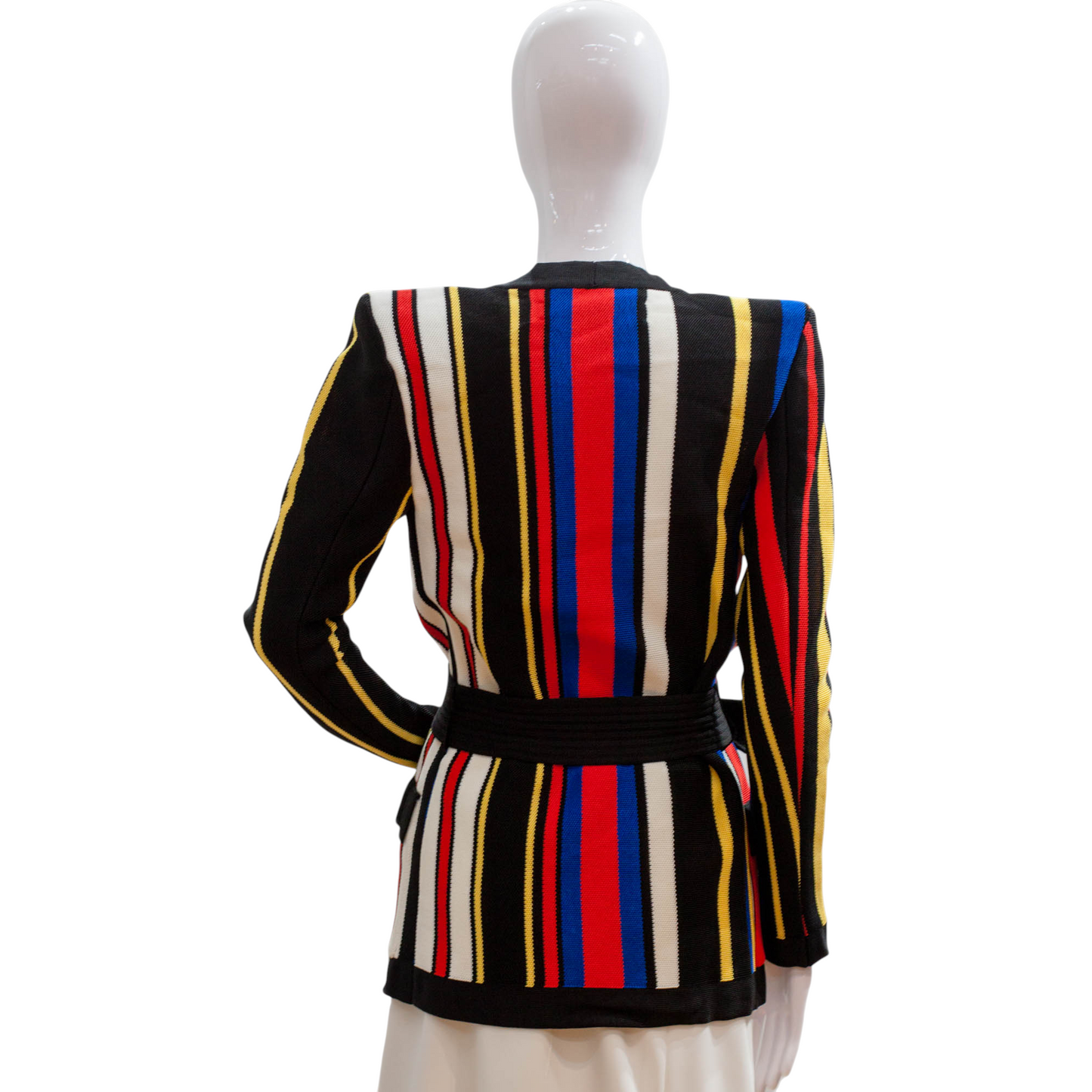 Pre-Owned Balmain Stripe Knit Blazer (36)