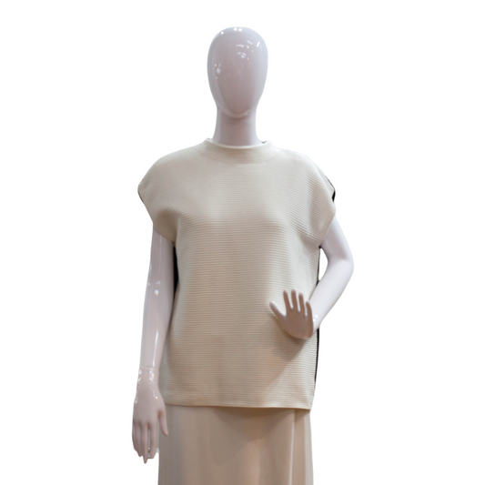 Pre-Owned Akris Ribbed Two-Tone Sleeveless Top (L)