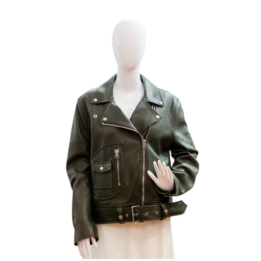Pre-Owned Acne Studios Leather Moto Jacket (38)