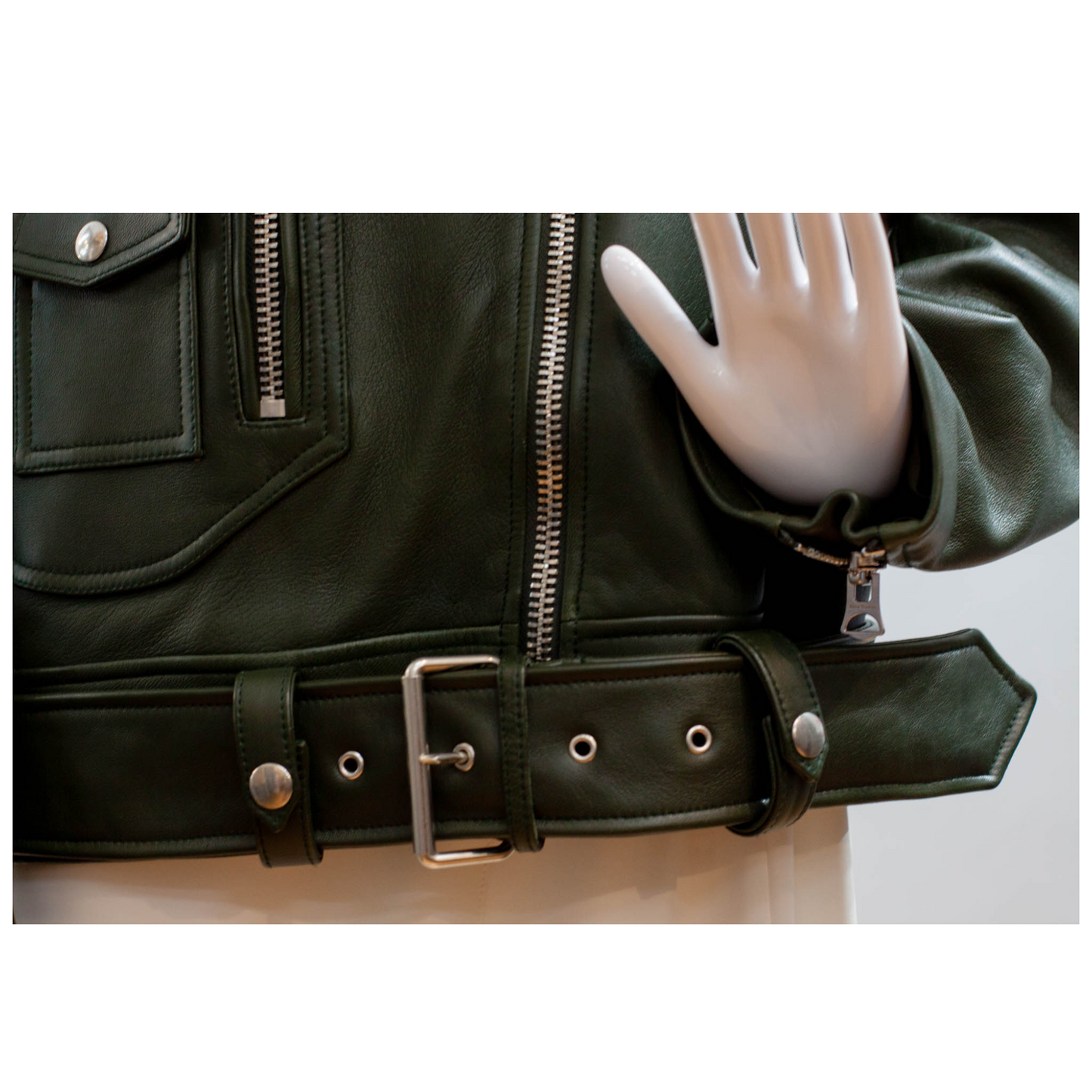 Pre-Owned Acne Studios Leather Moto Jacket (38)