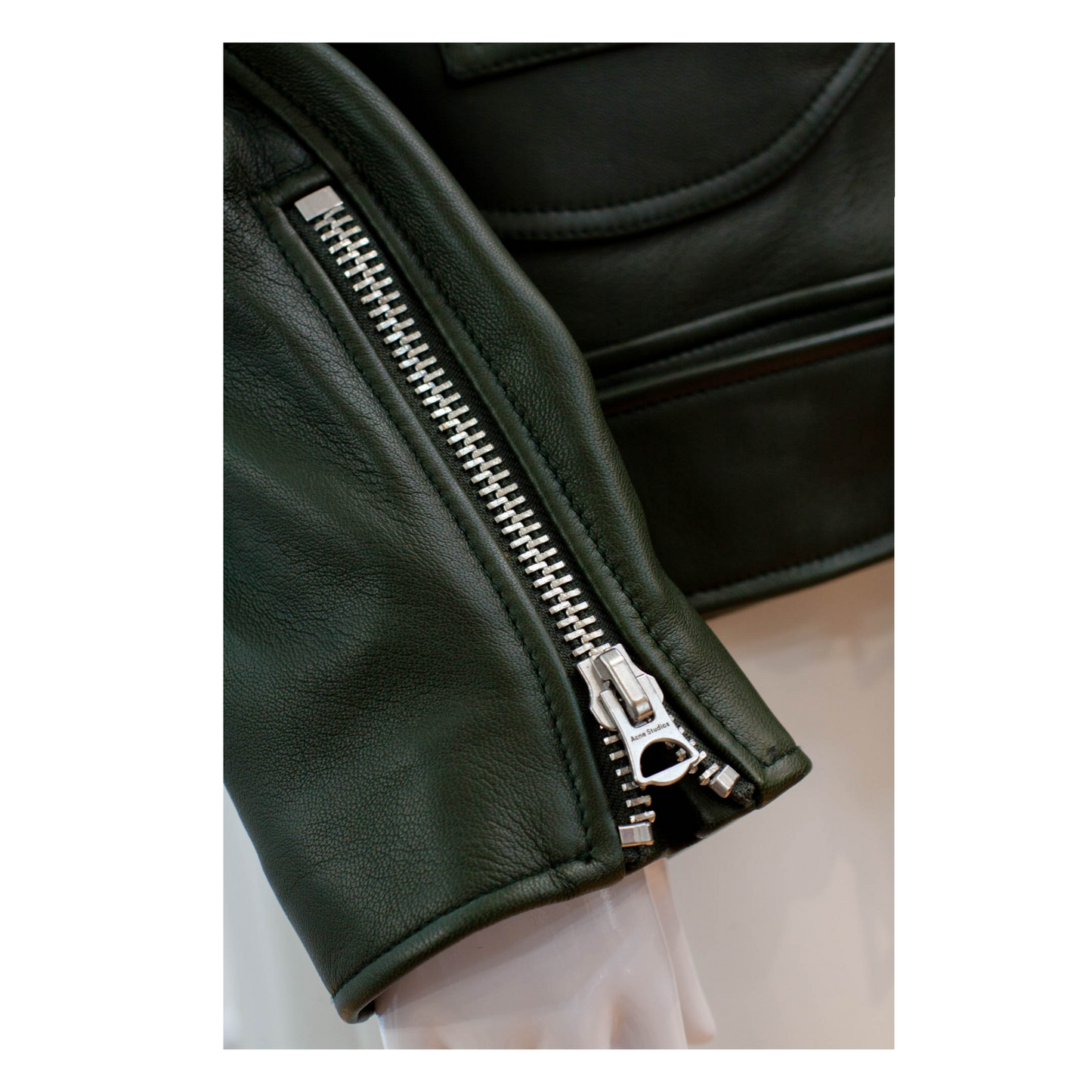 Pre-Owned Acne Studios Leather Moto Jacket (38)