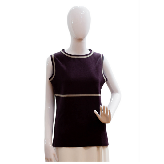 Pre-Owned Black Goat Cashmere Knit Sleeveless Top (L)