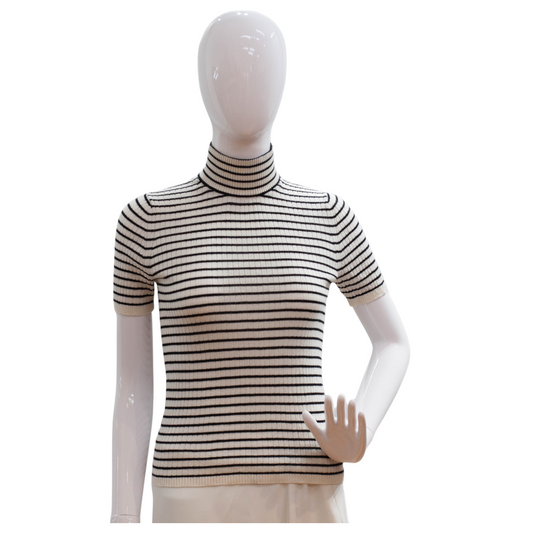 Pre-Owned Max Mara Studio Stripe T-Shirt (S)
