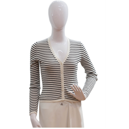 Pre-Owned Max Mara Studio Stripe Cardigan (M)