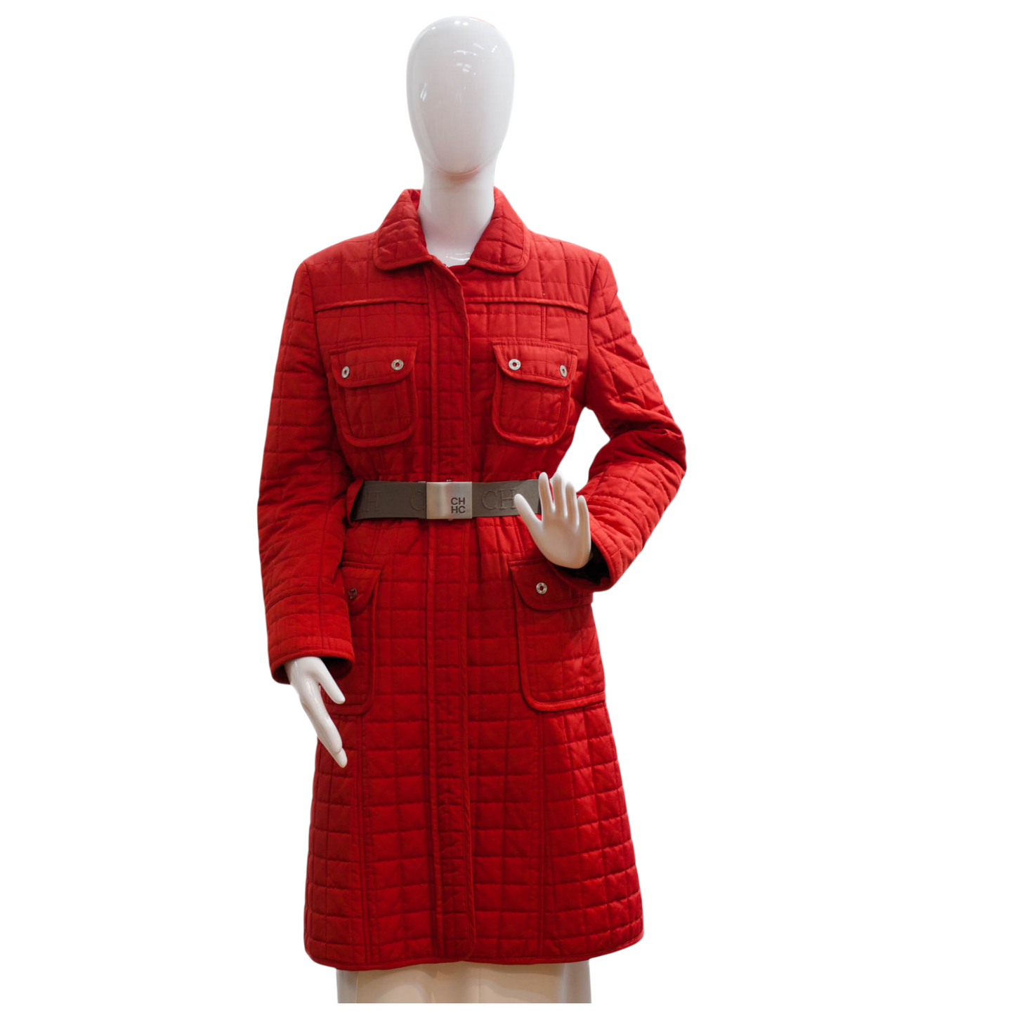 Pre-Owned CH Carolina Herrera Quilted-Belted Coat (L)
