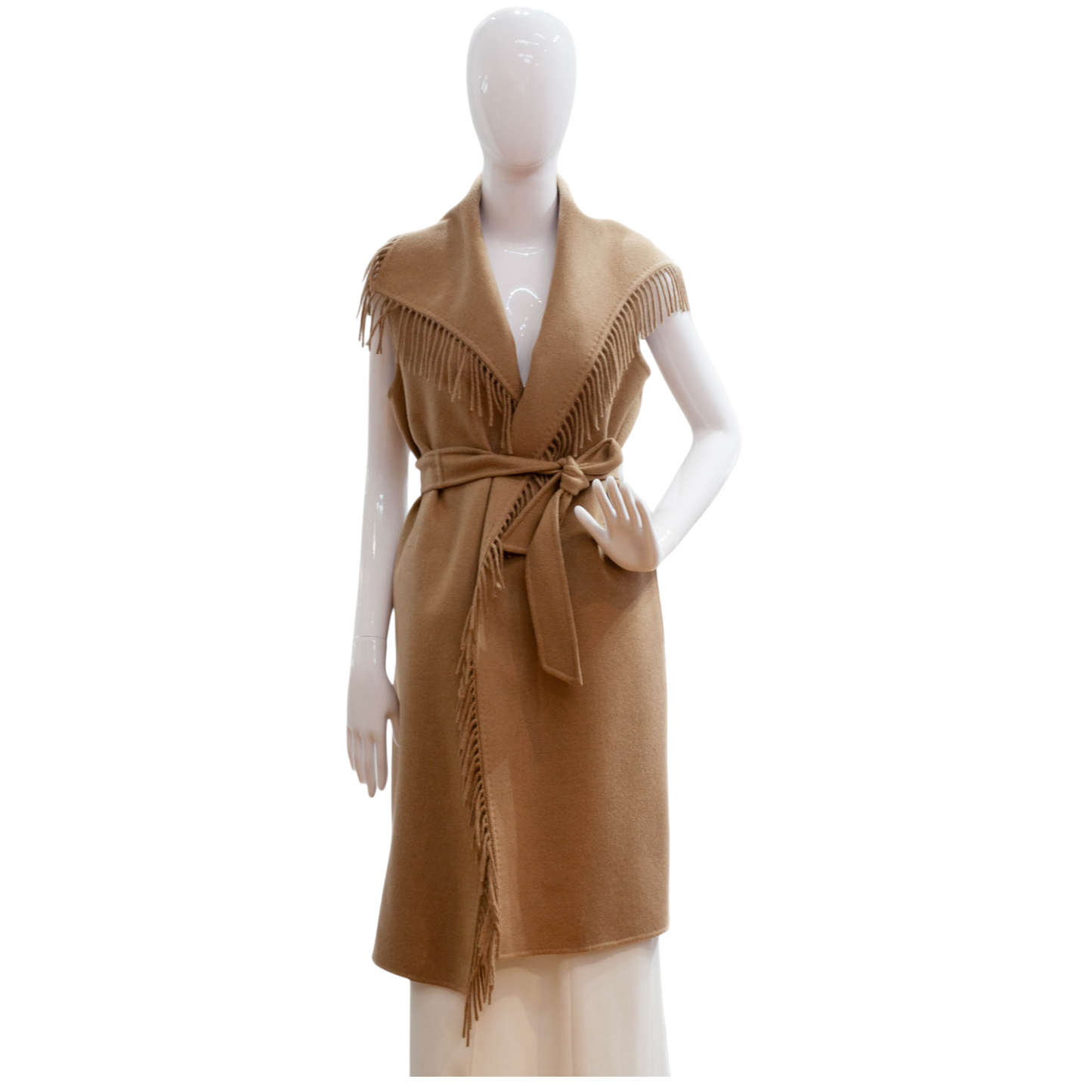 Pre-Owned Max Mara Fringe Maxi Vest (34)