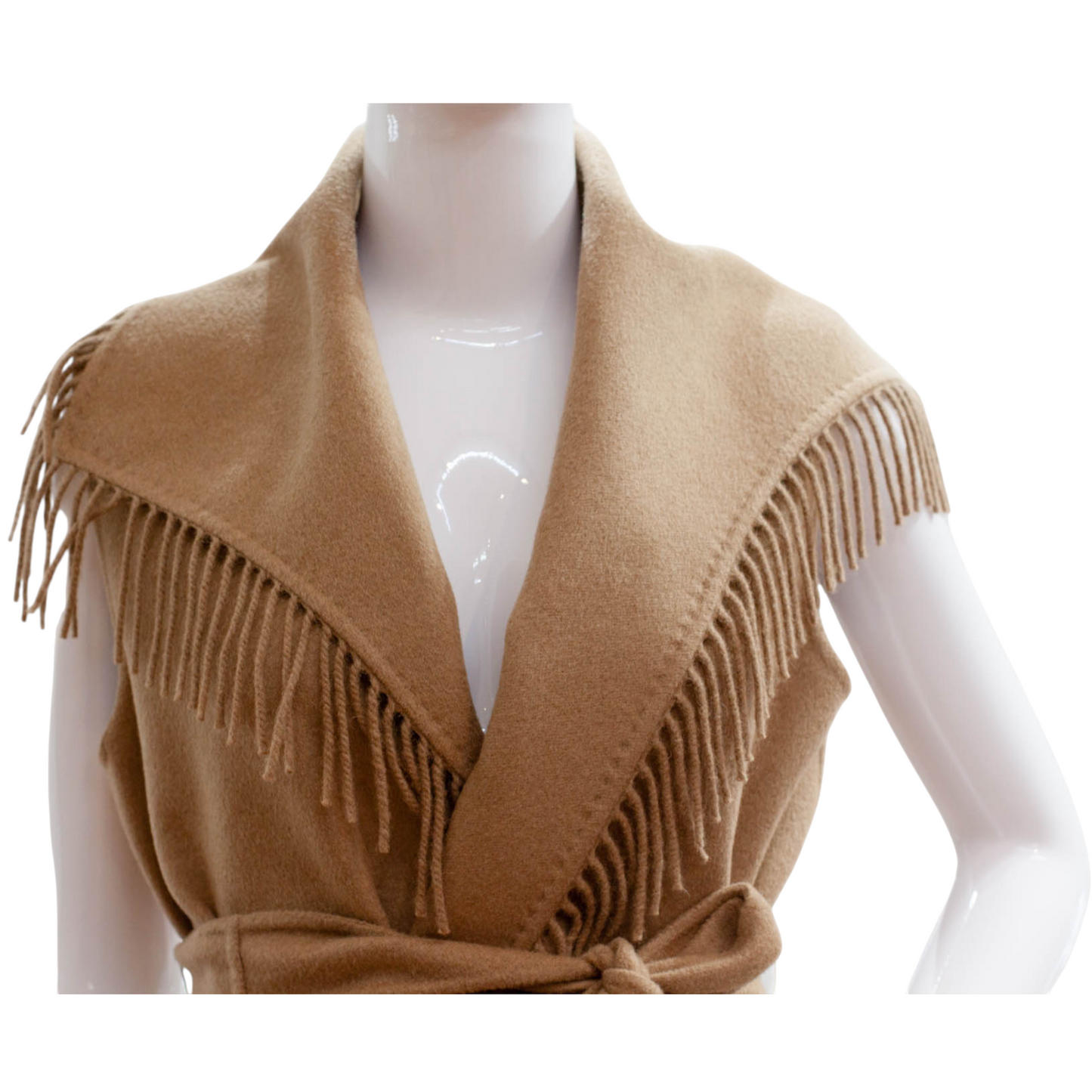 Pre-Owned Max Mara Fringe Maxi Vest (34)