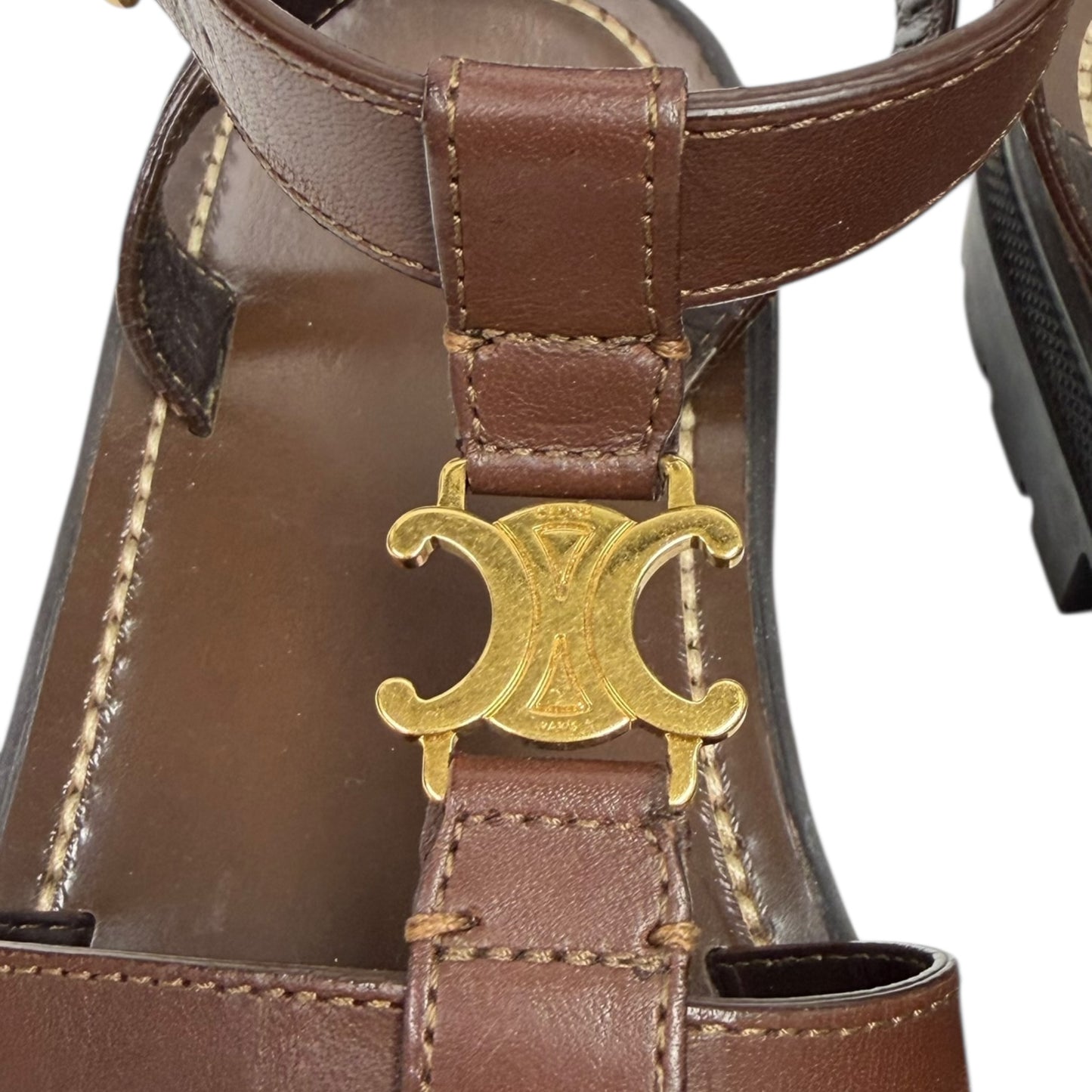 Preowned Authenthic Celine Triomphe Gladiator Sandal