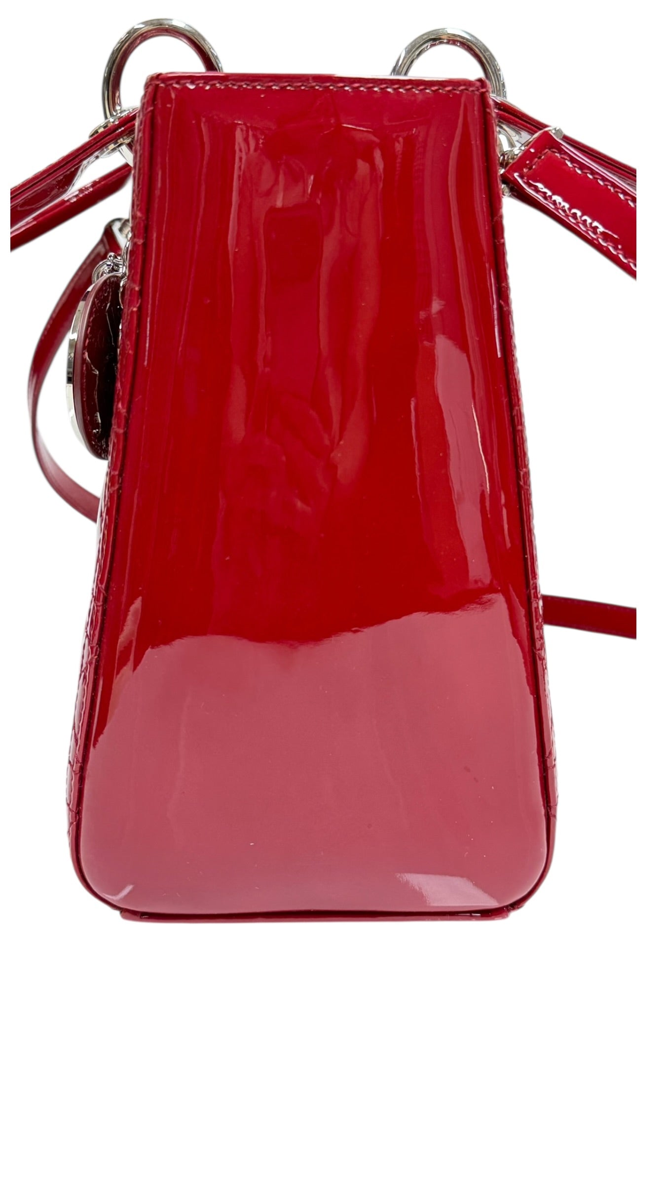 Preowned Authenthic Christian Lady dior Patent Leather  Medium Authenthic