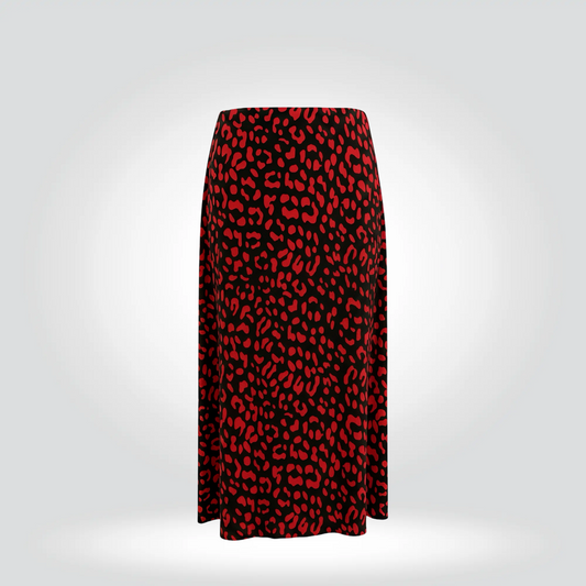 Alice and Olivia leopard print midi skirt black red animal print new with tags — Style Reissue Vancouver