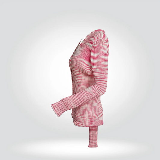 Missoni Ribbed Stripe Button-Front Cardigan Red Cream —Very Good | Style Reissue Vancouver