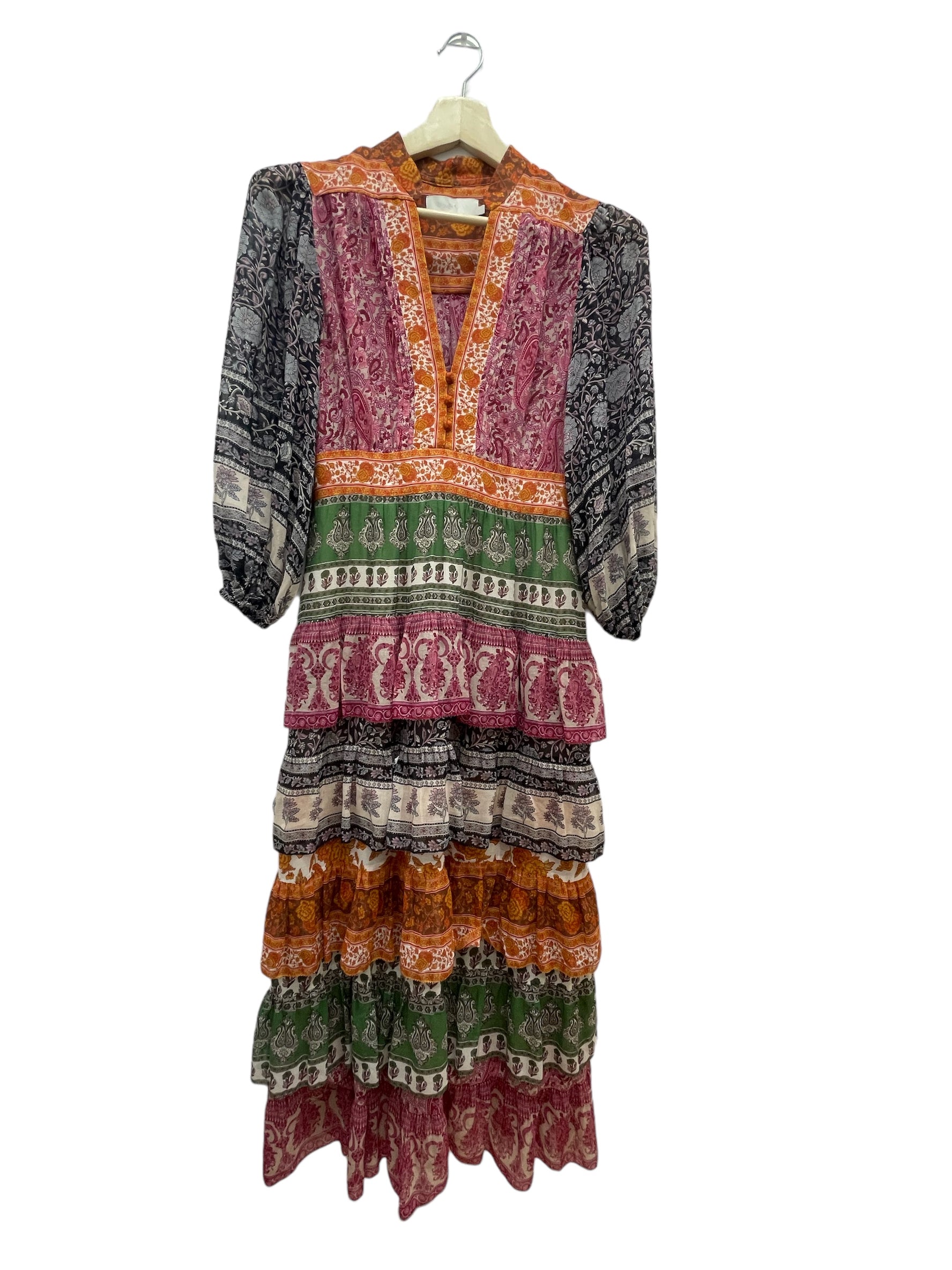 Zimmerman Amari Printed Tiered Cotton & Silk Maxi Dress - 1