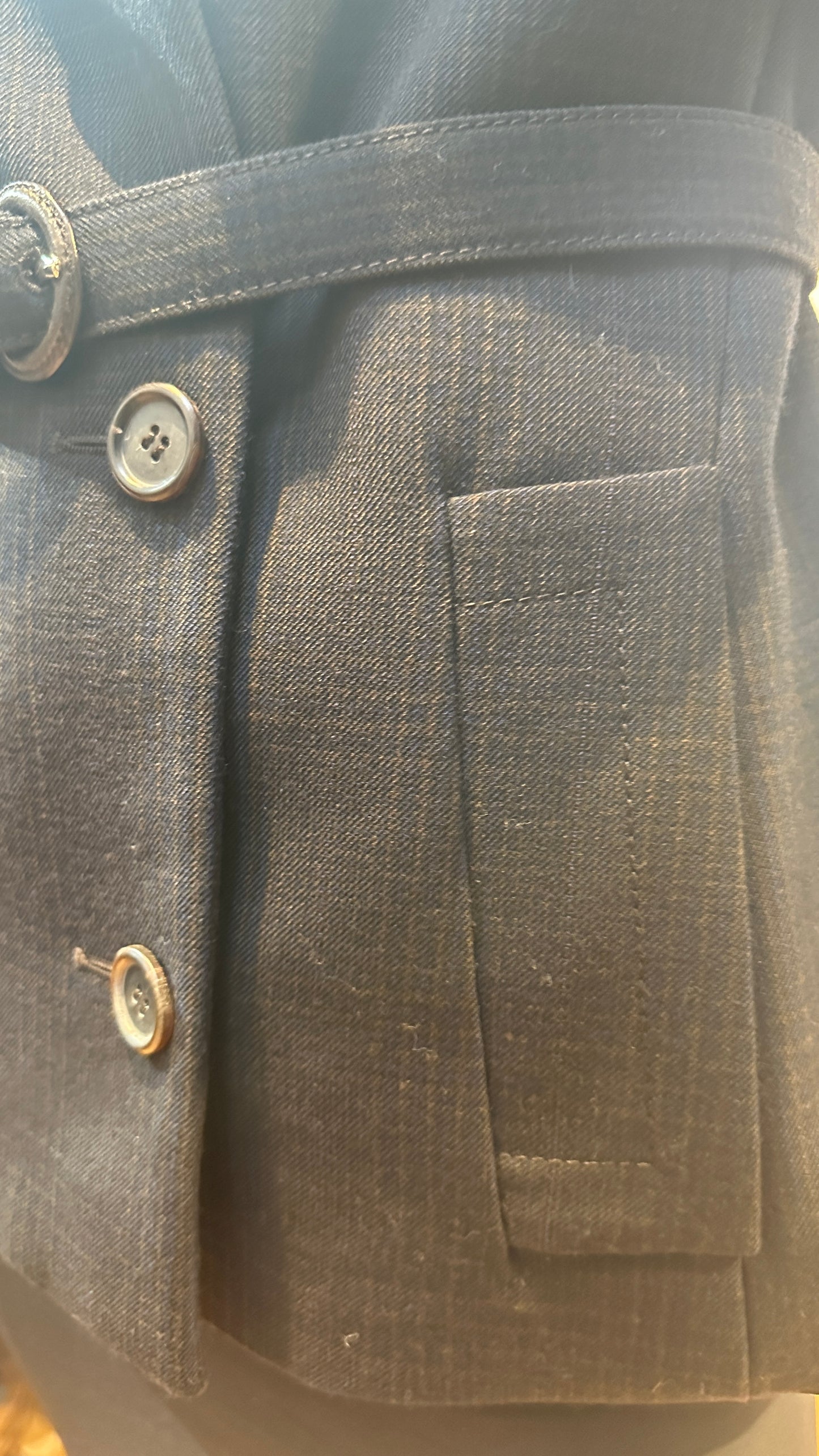 Preowned- Prada Plaid Double-breasted belted waist Coat (44)