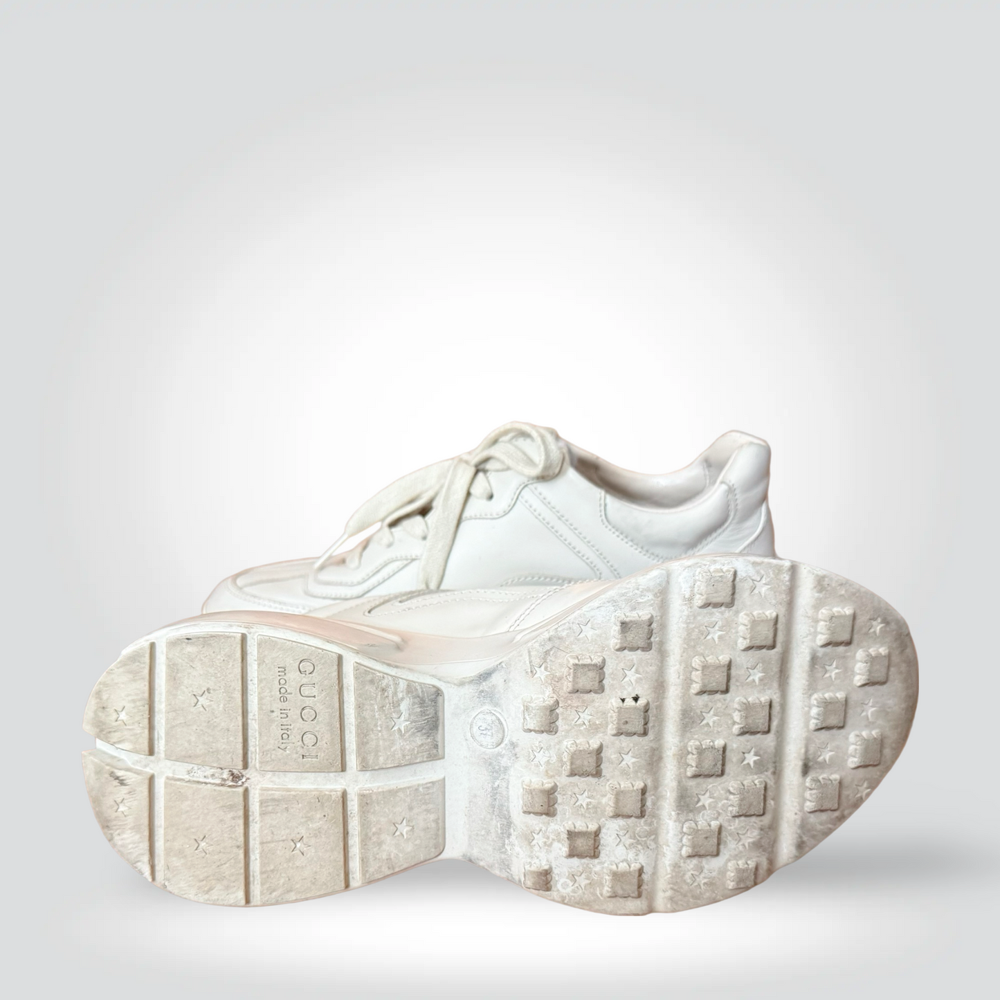 Pre-Owned Gucci Rhyton White Leather Chunky Sneaker Pink Logo Print — Size 37 —  Good | Style Reissue Vancouver