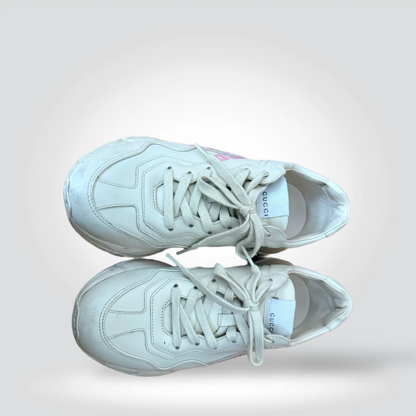 Pre-Owned Gucci Rhyton White Leather Chunky Sneaker Pink Logo Print — Size 37 —  Good | Style Reissue Vancouver