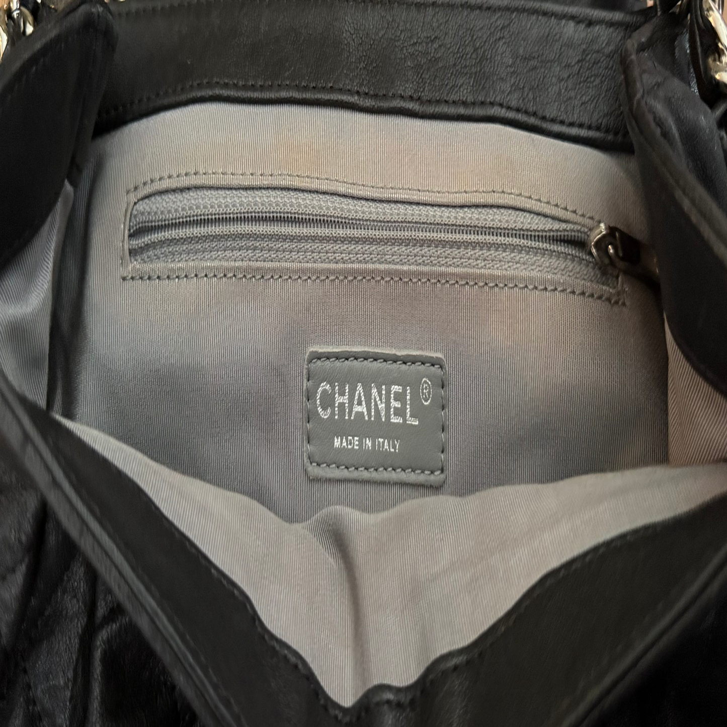 Pre-Owned Chanel Chain Around Black Quilted Lambskin Leather Flap Bag Silver CC Hardware — Size —Very Good | Style Reissue Vancouver