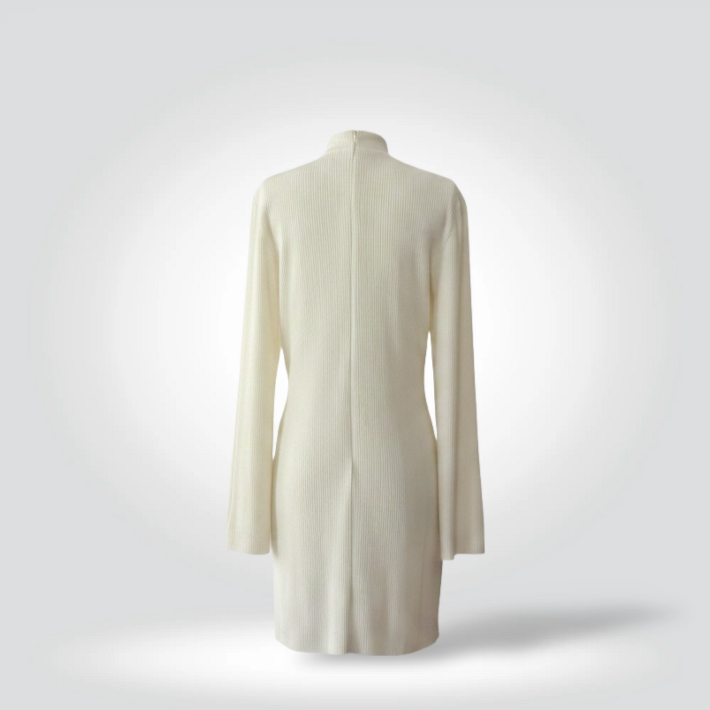 Pre-Owned Thakoon Black White Colour-Block Ribbed Tie Waist Midi Dress Long Sleeve — Size 8 —Very good  | Style Reissue Vancouver