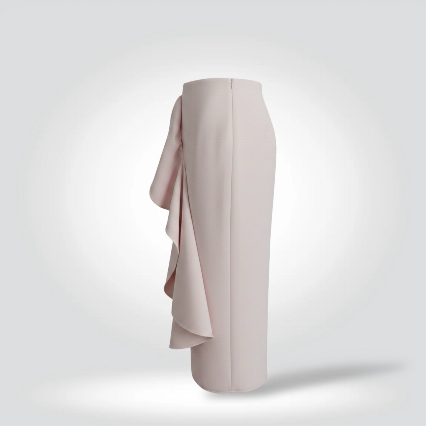 Pre-Owned Acler Crawford Blush Nude Pink Draped Cascade Ruffle Midi Pencil Skirt — Size — Excelent | Style Reissue Vancouver