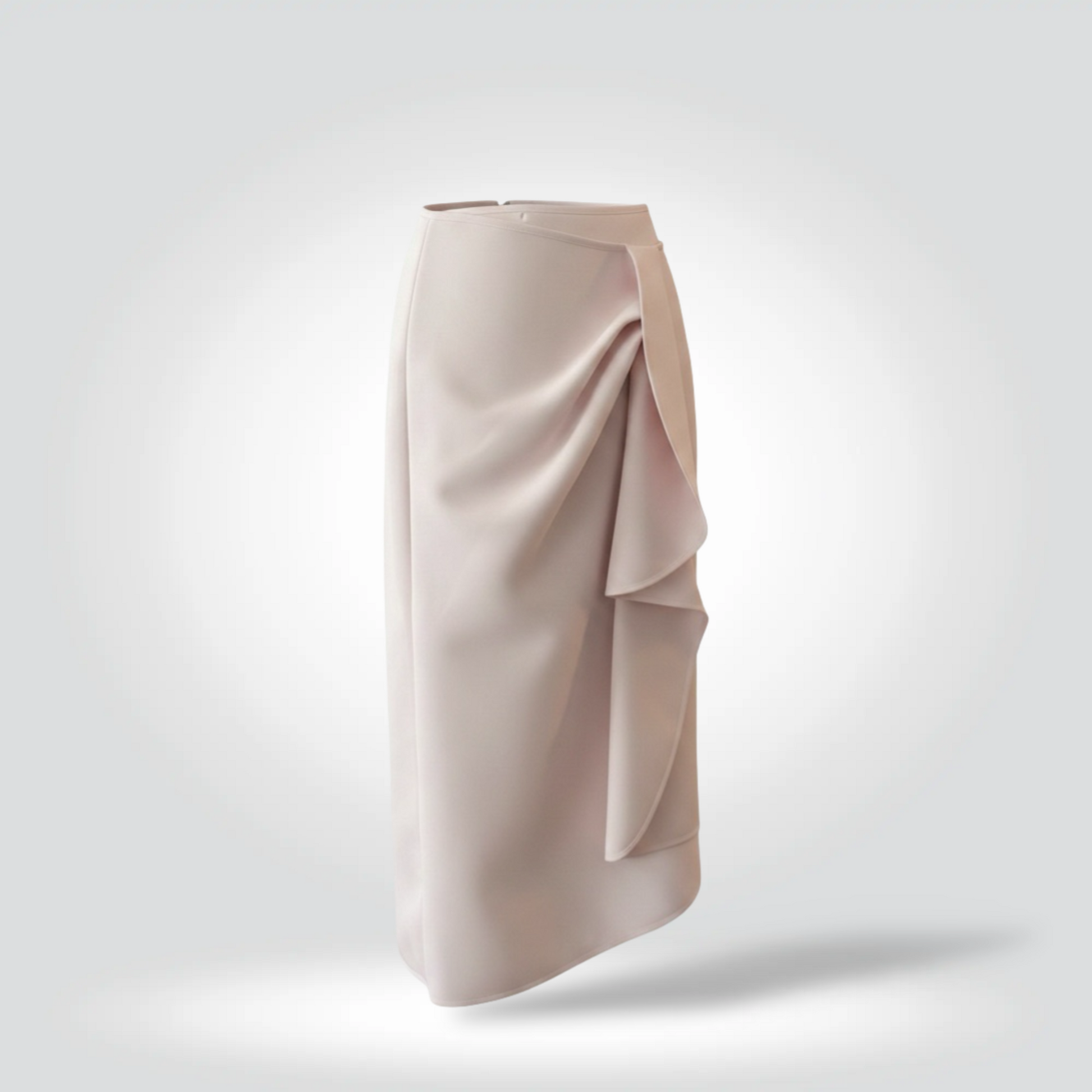 Pre-Owned Acler Crawford Blush Nude Pink Draped Cascade Ruffle Midi Pencil Skirt — Size — Condition | Style Reissue Vancouver