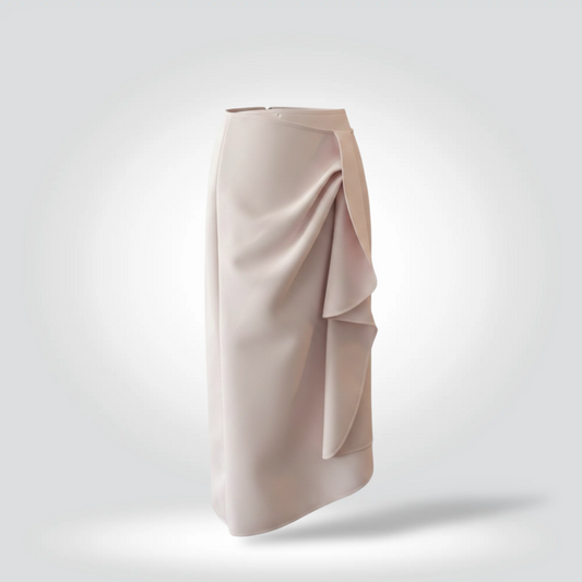 Pre-Owned Acler Crawford Blush Nude Pink Draped Cascade Ruffle Midi Pencil Skirt — Size — Condition | Style Reissue Vancouver