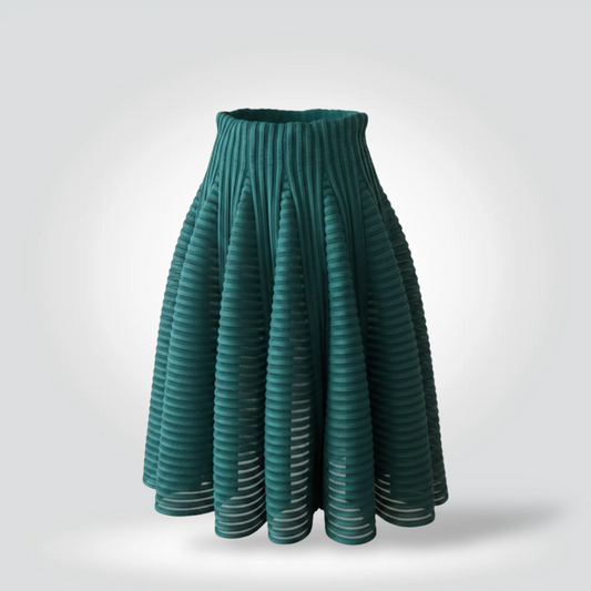 New With Tags Maje Julien Dark Teal Emerald Green Pleated Ribbed Midi Skirt — Size — Pristine | Style Reissue Vancouver