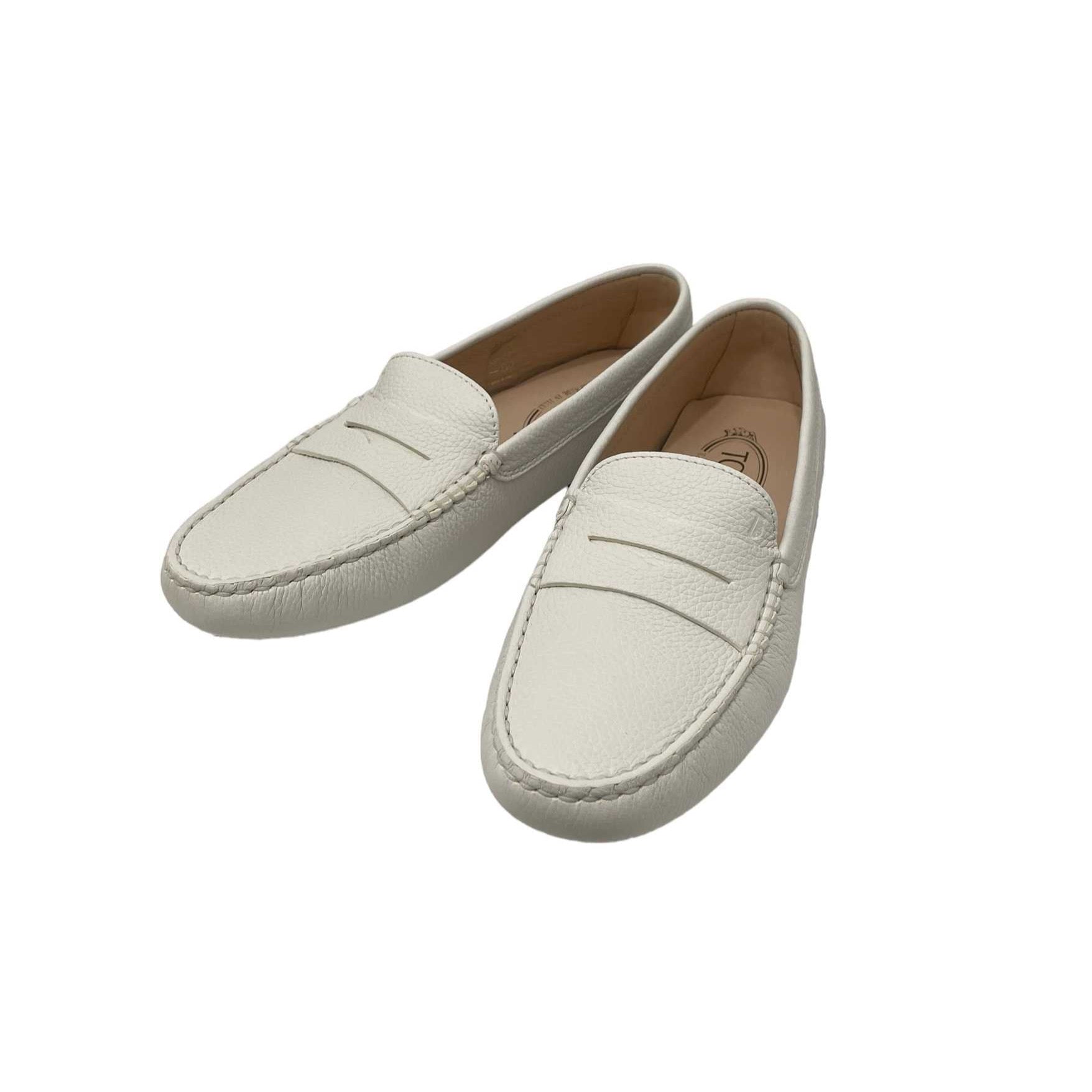 Tod’s White Gommino Leather Loafers - 38.5