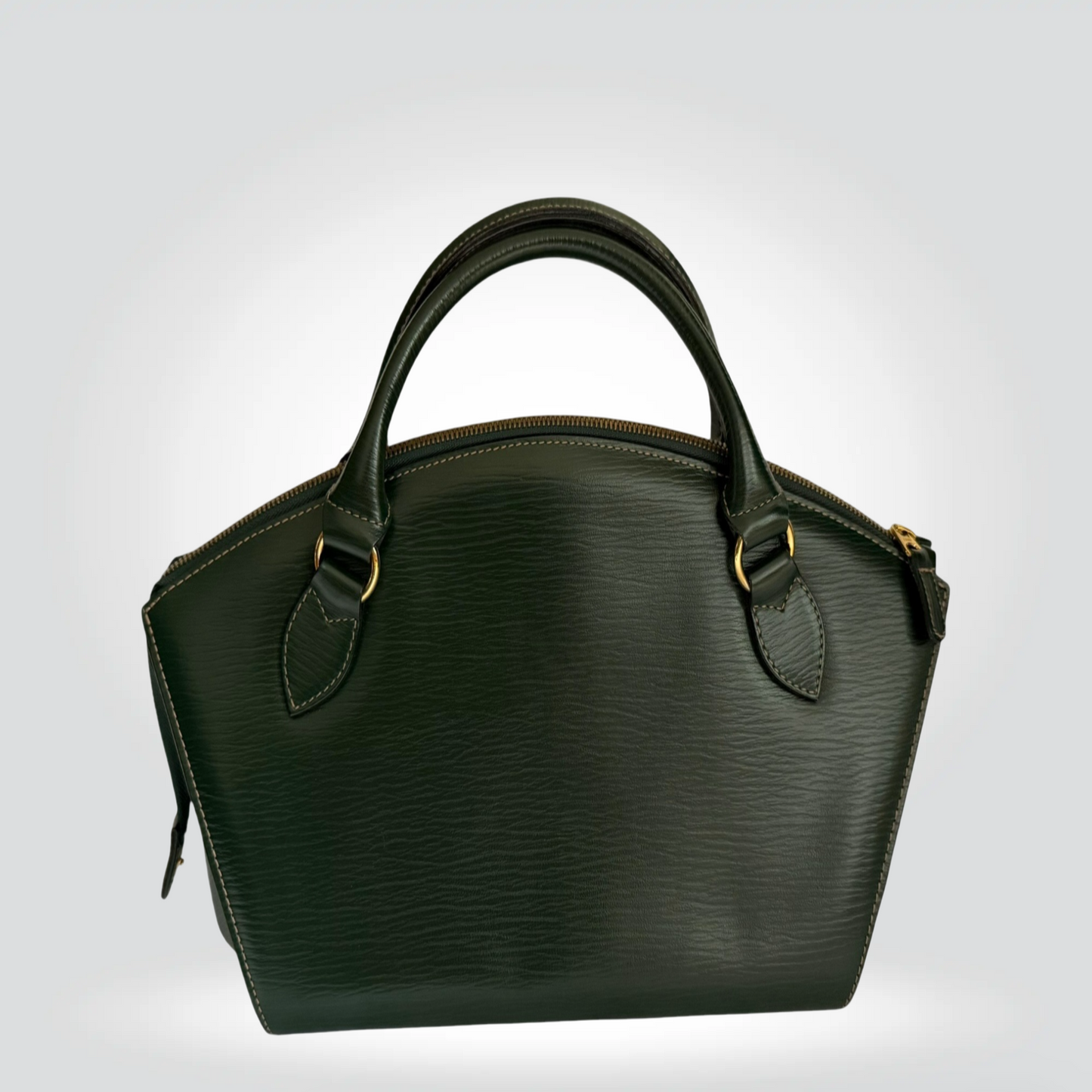 Pre-Owned Gold Pfeil dark forest grGreen leather structured top handle tote bag gold hardware arrow charm — Style Reissue Vancouver
