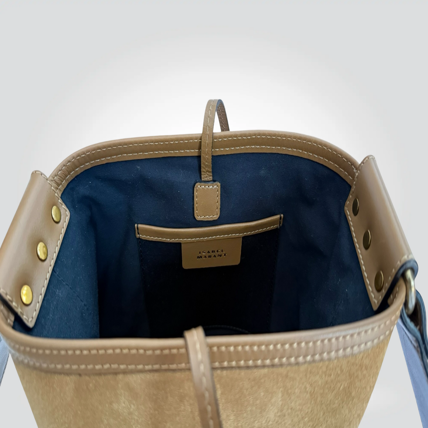 Pre-Owned Isabel Marant Tan Camel Suede Leather Bucket Crossbody Bag Gold Hardware — Excellent | Style Reissue Vancouver