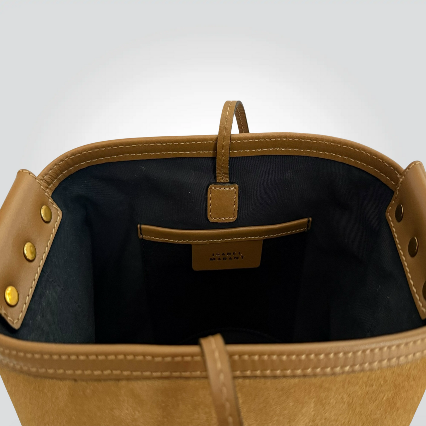 Pre-Owned Isabel Marant Tan Camel Suede Leather Bucket Crossbody Bag Gold Hardware — Excellent | Style Reissue Vancouver