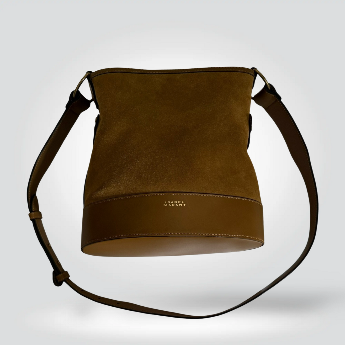 Pre-Owned Isabel Marant Tan Camel Suede Leather Bucket Crossbody Bag Gold Hardware — Excellent | Style Reissue Vancouver