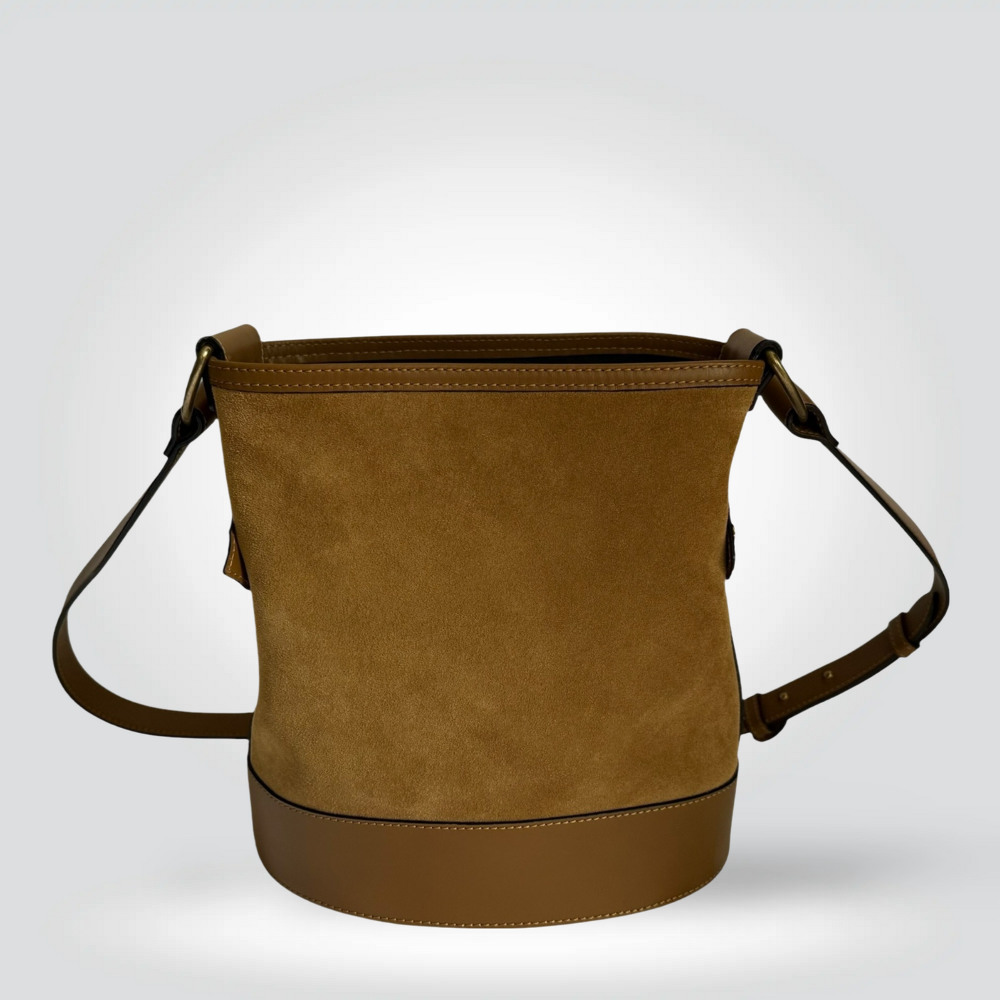 Pre-Owned Isabel Marant Tan Camel Suede Leather Bucket Crossbody Bag Gold Hardware — Excellent | Style Reissue Vancouver