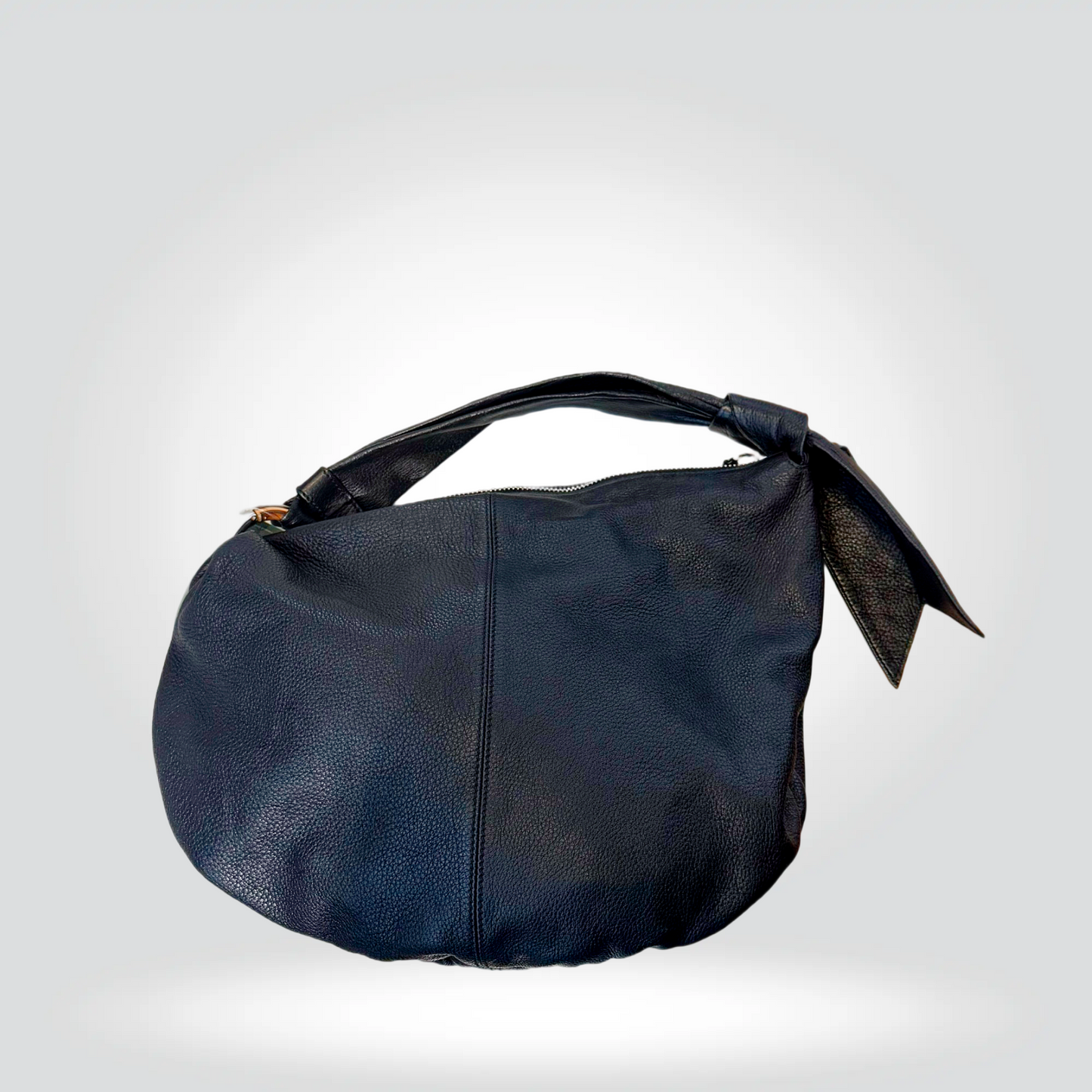 re-Owned Pre owned Gucci Black Pebbled Leather Bamboo Tassel Hobo Shoulder Bag — Very Good Style Reissue