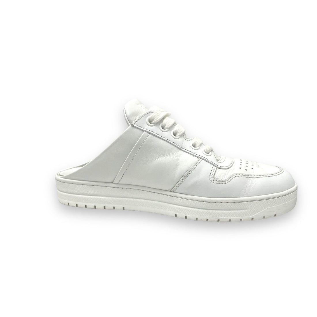 Prada Downtown Leather Sneaker Mules - 36.5