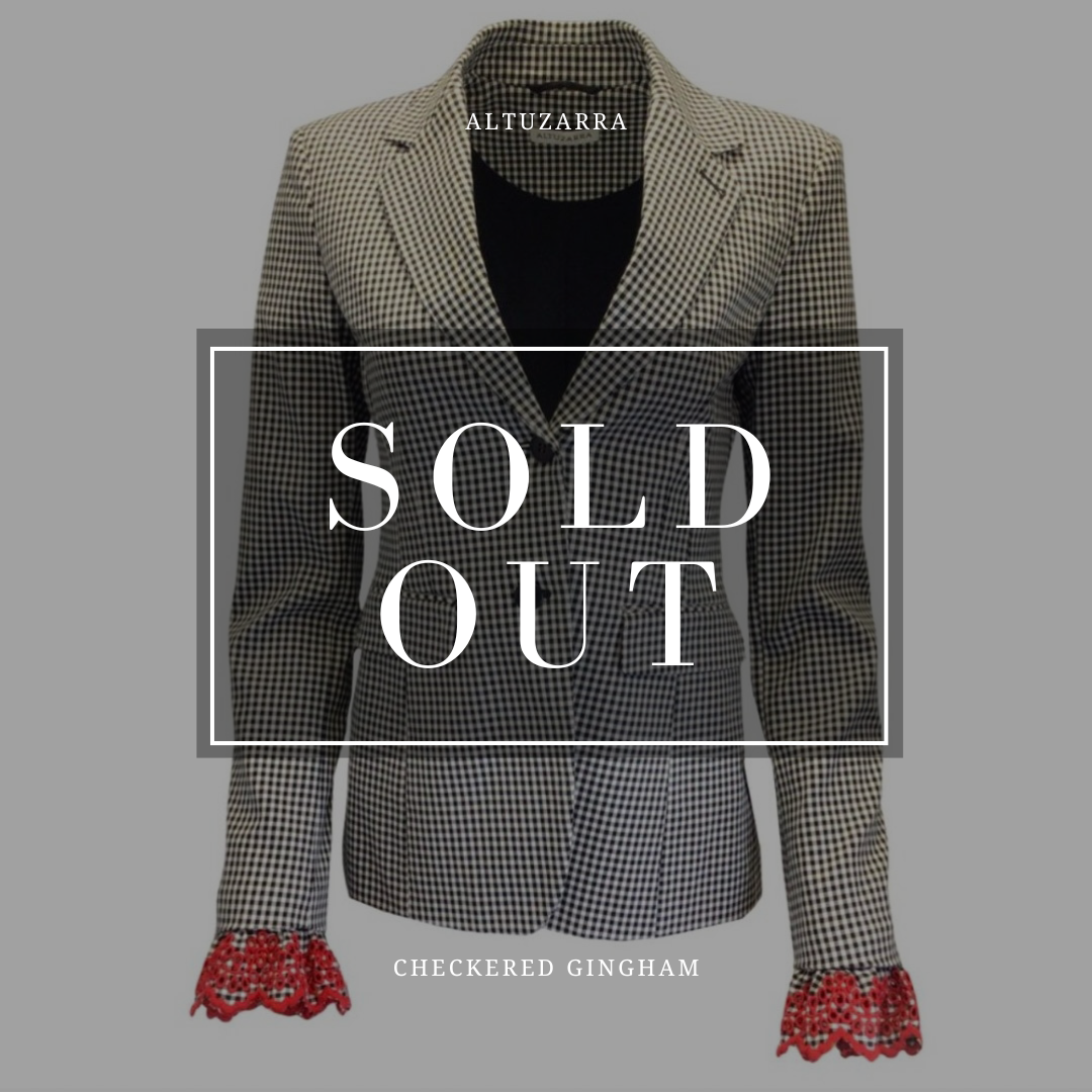 ALTUZARRA BLACK / WHITE CHECKERED GINGHAM BLAZER Size 42