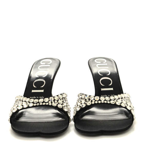 Gucci Satin Crystal Sandals - 34.5