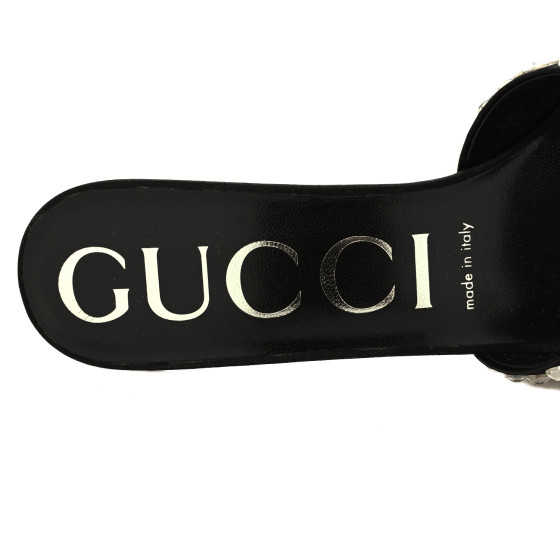 Gucci Satin Crystal Sandals - 34.5