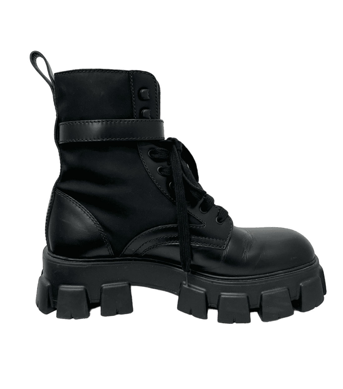 Prada Monolith Buckle Boots - 43.5