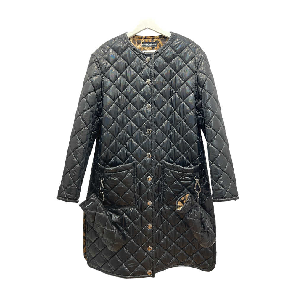 Dolce & Gabbana Shiny Quilted Jacket with Mittens