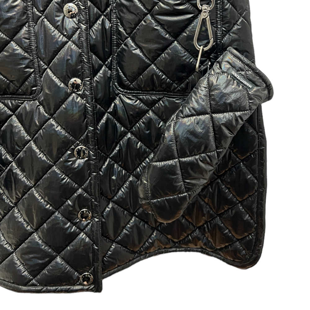 Dolce & Gabbana Shiny Quilted Jacket with Mittens