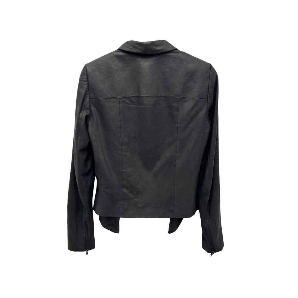 Alice + Olivia Leather Waterfall Front Jacket