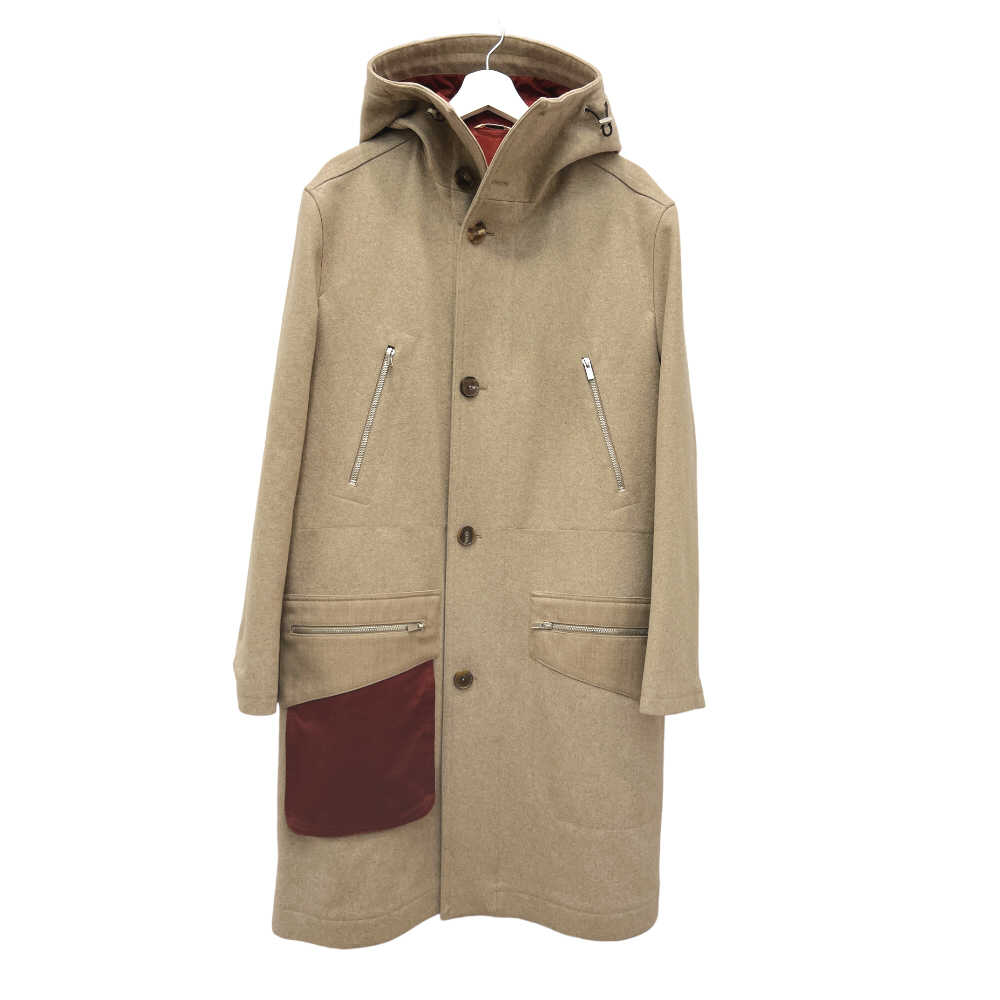 Hermes Hooded Button Wool Coat