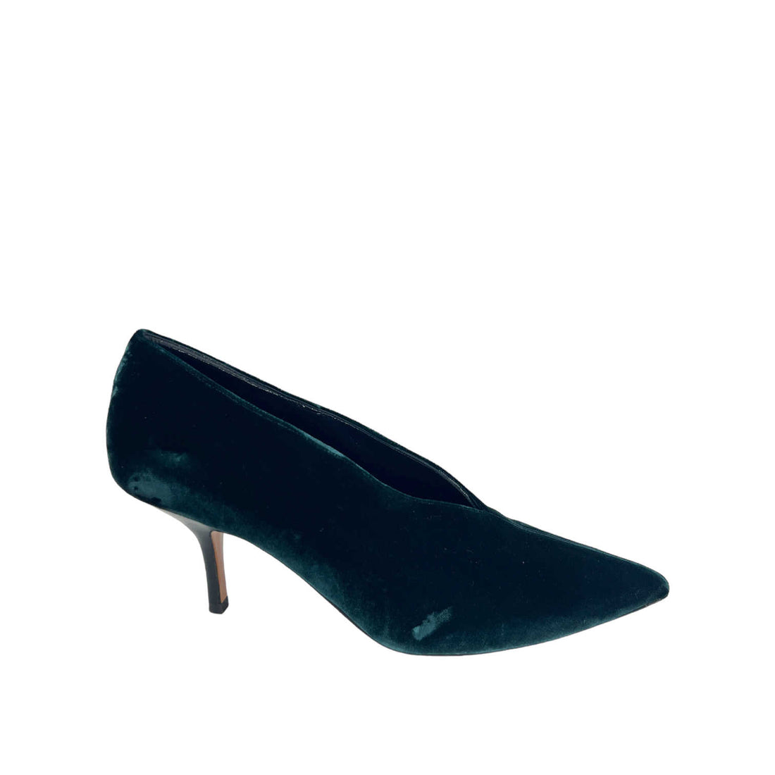 Velvet V Neck Pumps - 38