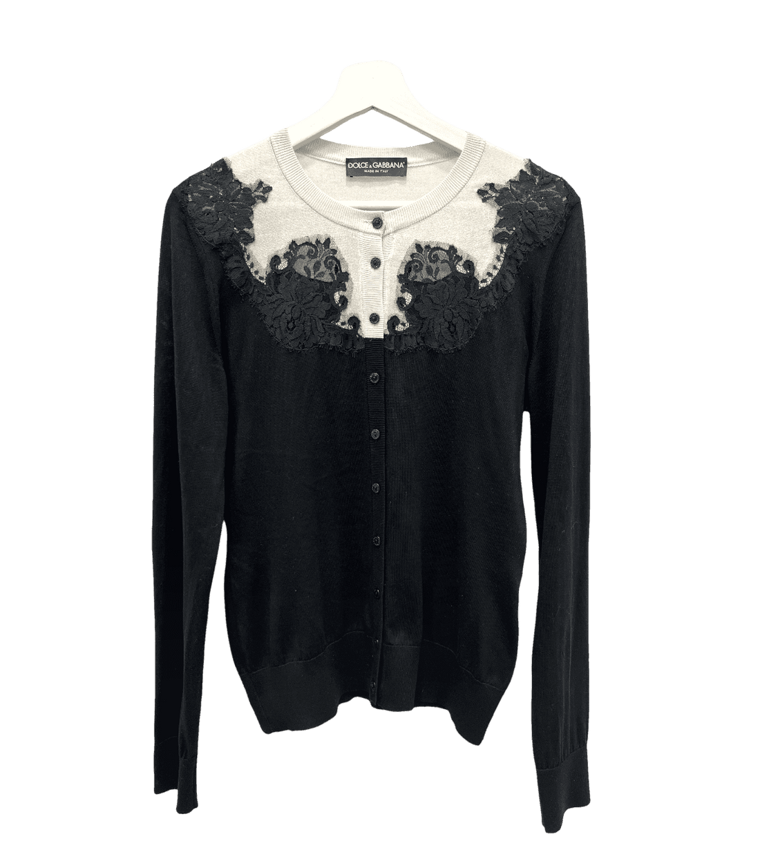 Dolce & Gabbana Silk Lace Inset Cardigan