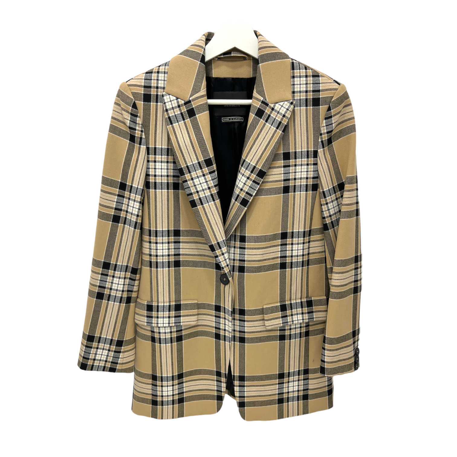 Plaid Single Breasted Blazer - 6