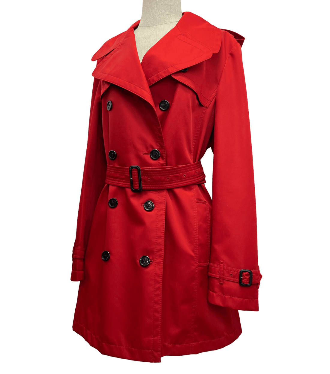 Burberry Red Mid-Length Trench