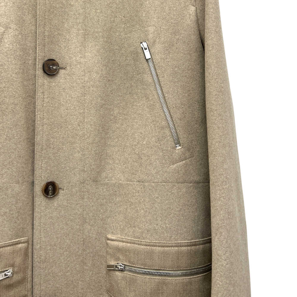 Hermes Hooded Button Wool Coat