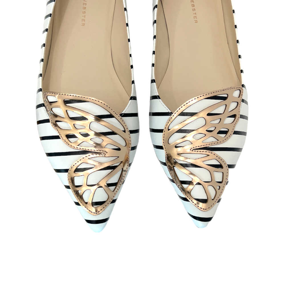 Sophia Webster Striped Butterfly Flats