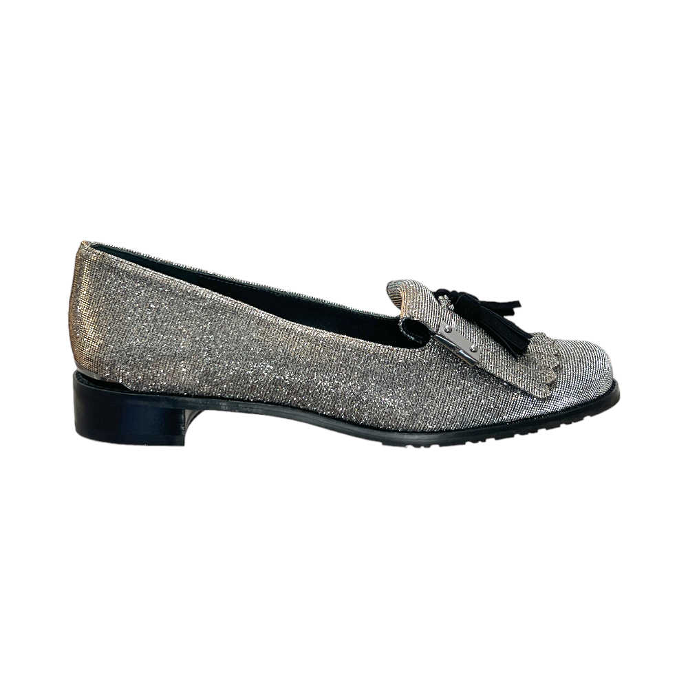 Tasseled Glitter Loafers - 38.5